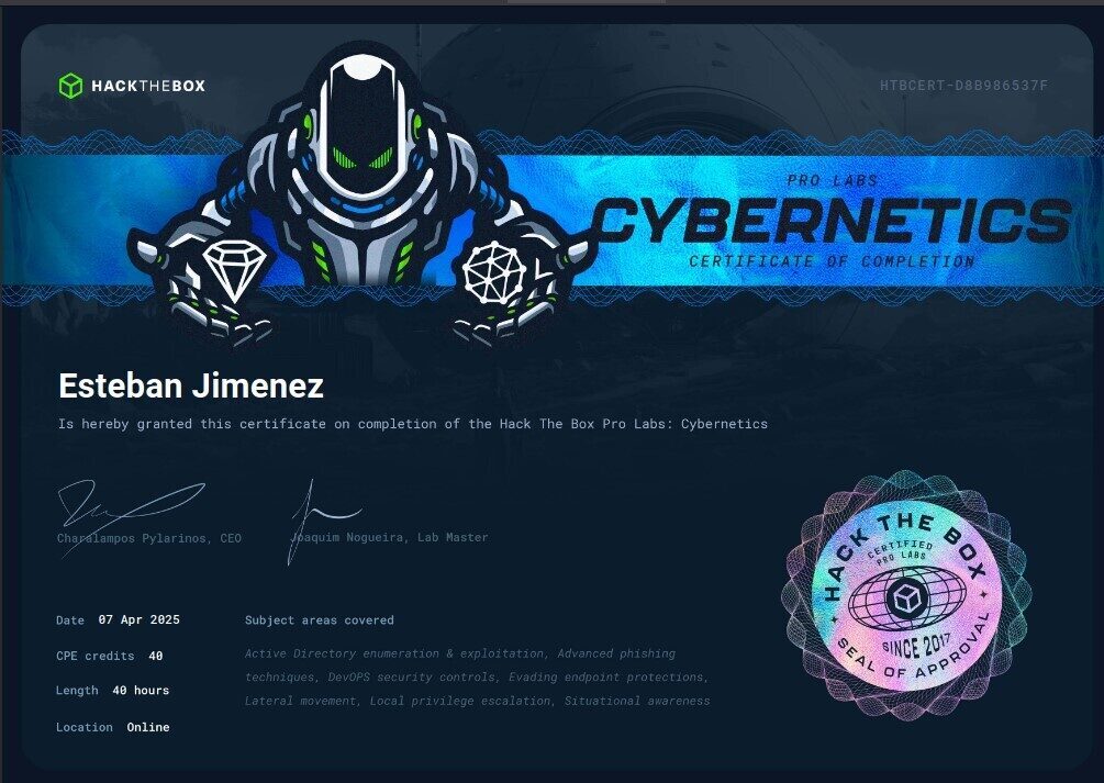Cybernetics Certified Specialist