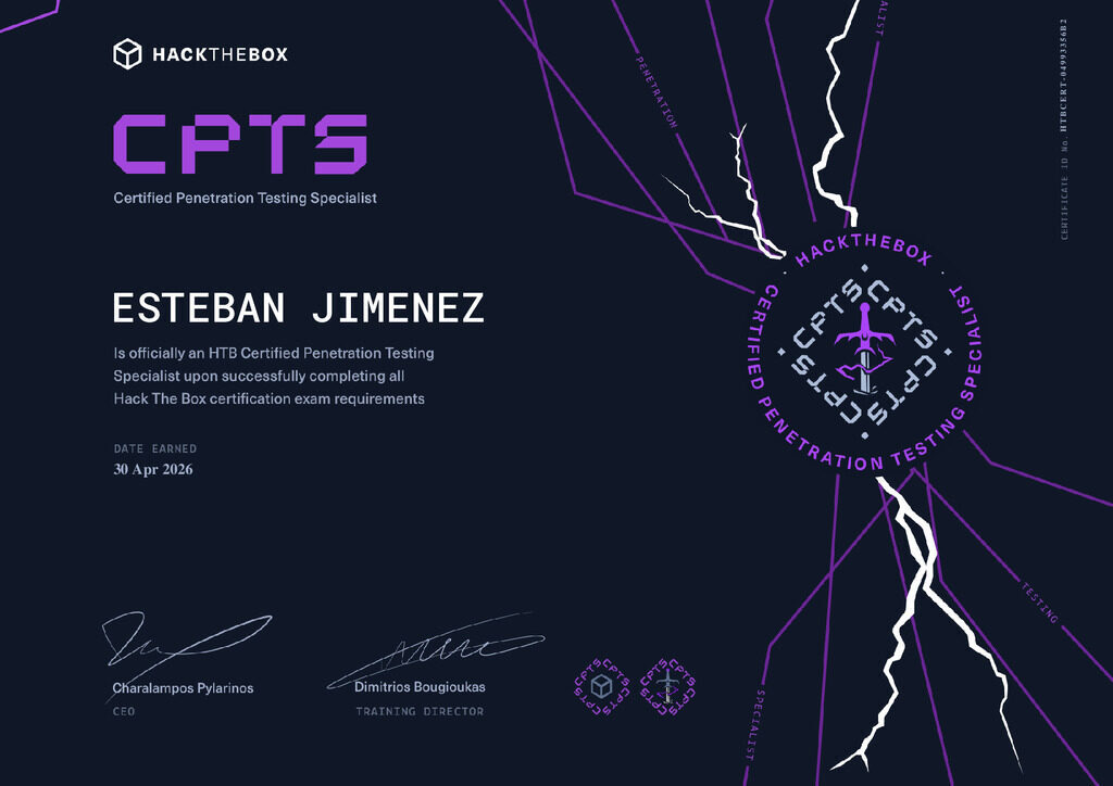 HTB Certified Penetration Testing Specialist (CPTS)